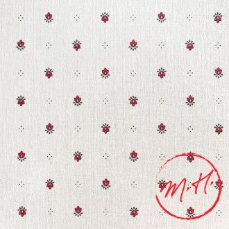 Nappe calisson ronde blanc-rouge