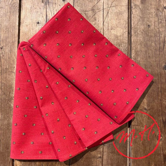 4 serviettes coton rouge
