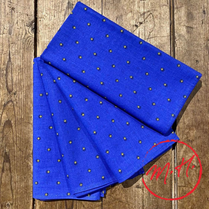 4 serviettes coton bleu