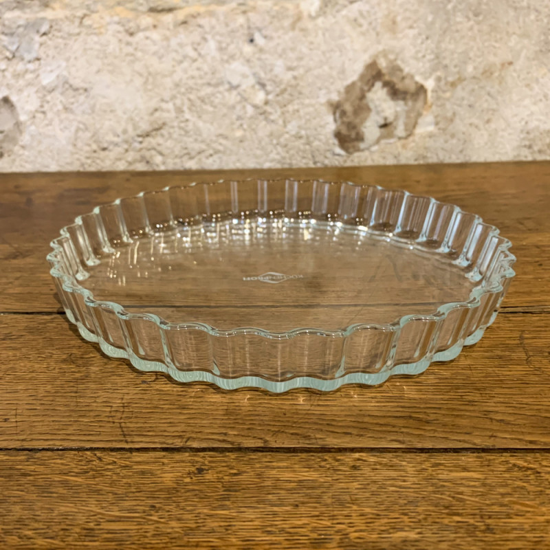 Plat à tarte en verre borosillicate Ø 28 cm.