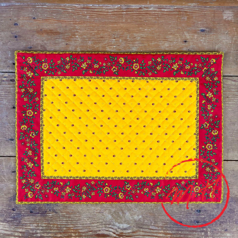 Provencal placemat yellow rectangle