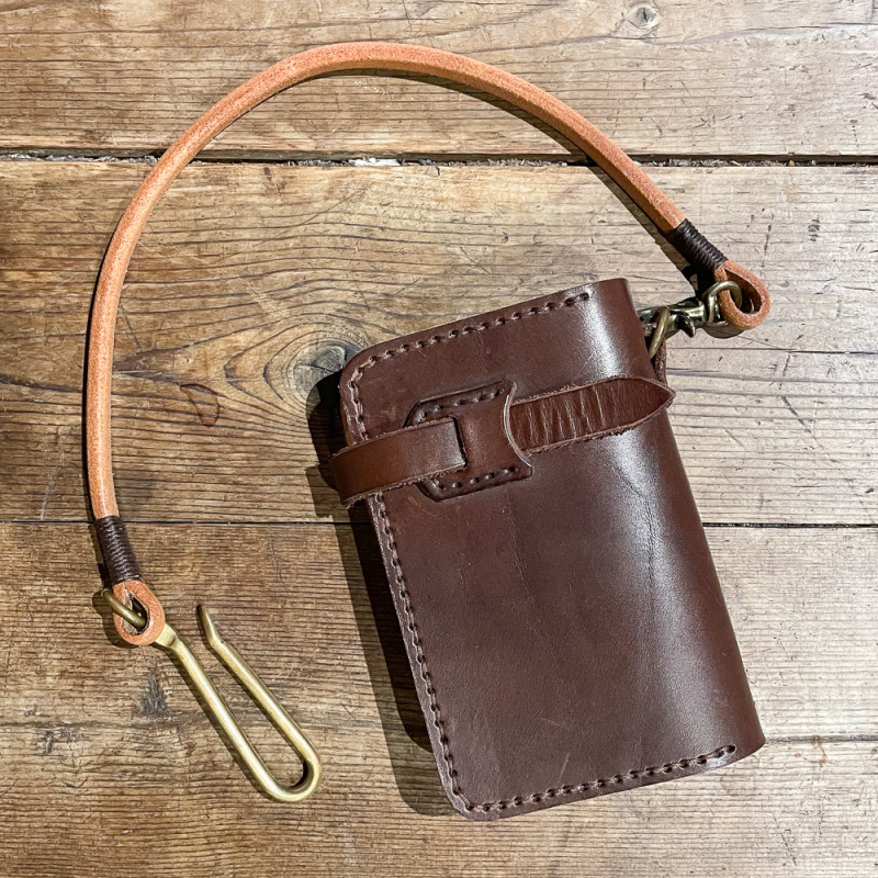 Wallet with leather strap