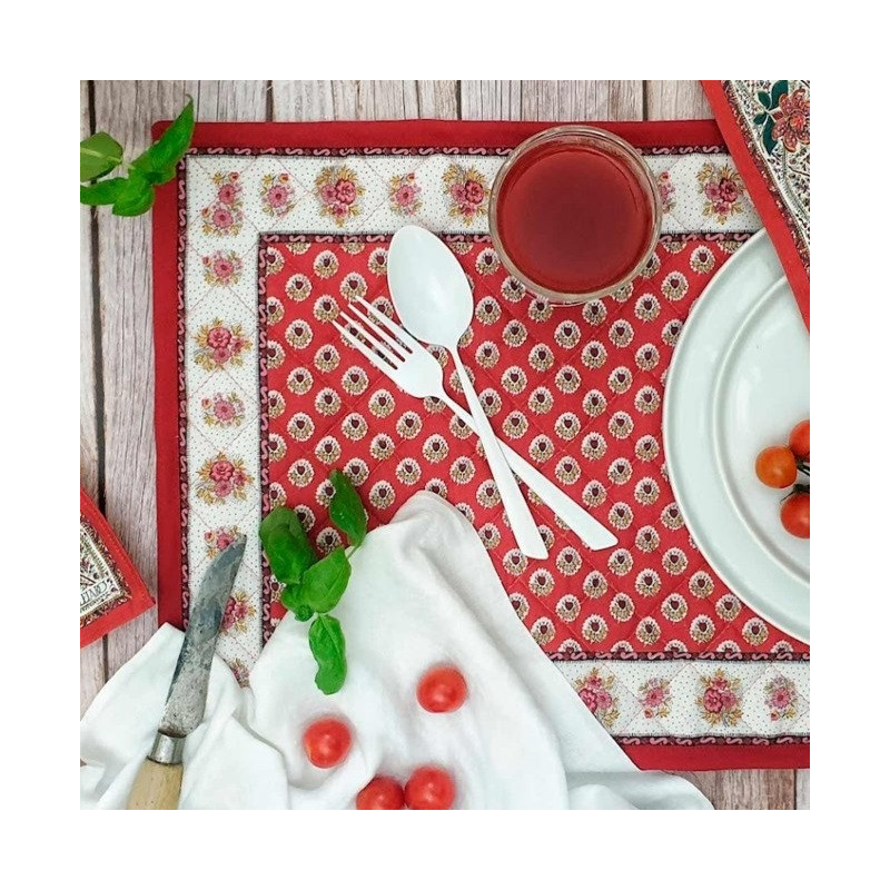 Set de table Fleur d'Arles rouge