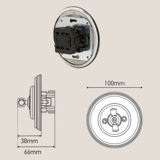 Porcelain recessed rotary switch