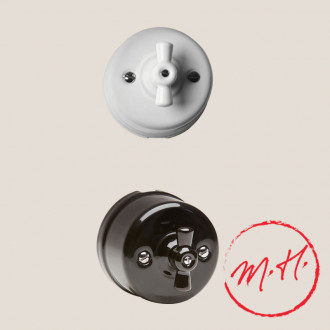 Surface mounted rotary switch in porcelain