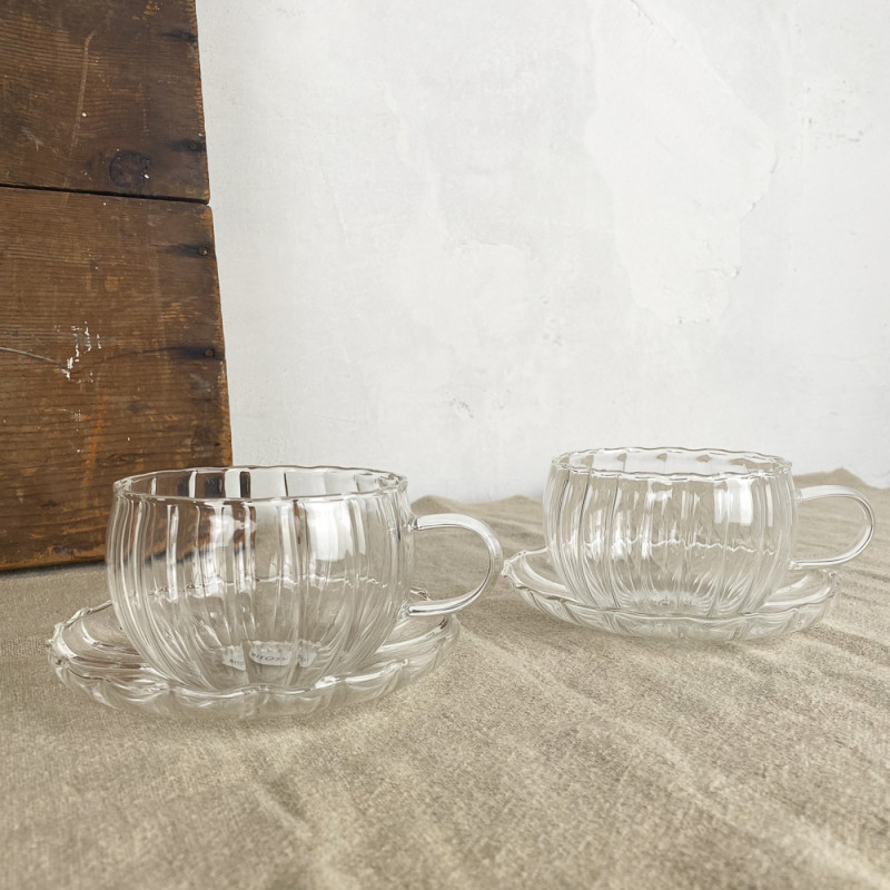 Duo de tasses à thé en verre