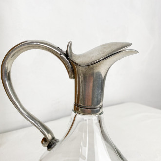 Glass and pewter wine decanter