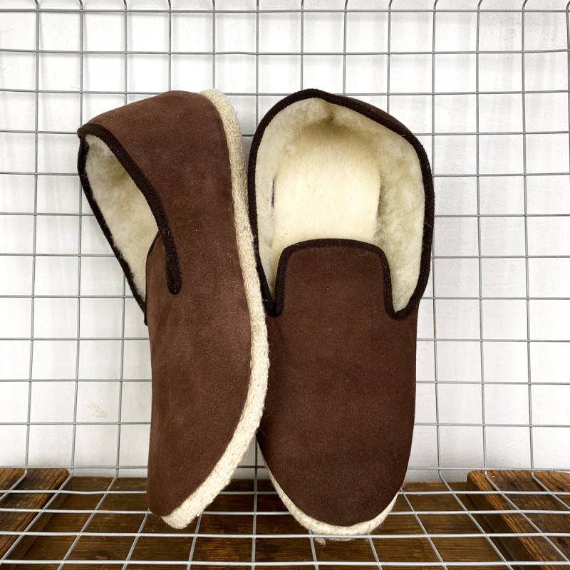 Slippers Charentaises leather crust