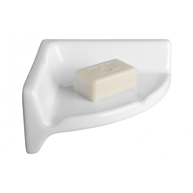 Wall mounted porcelain soap dish