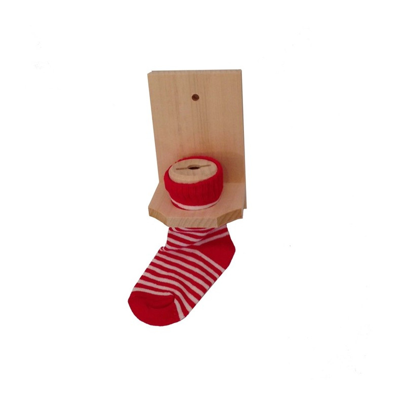 Money box with red striped socks