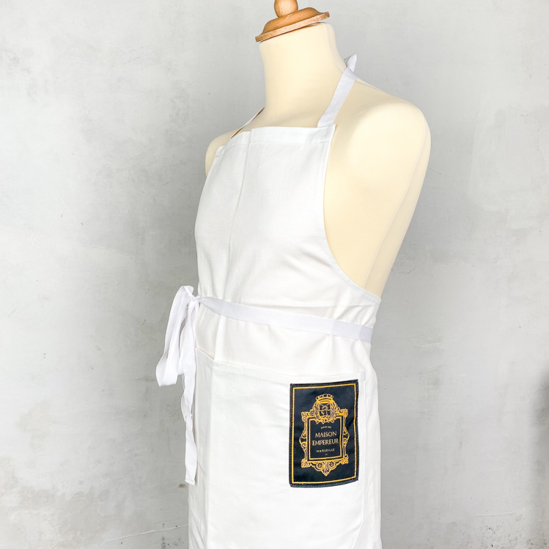 White cotton apron Maison Empereur