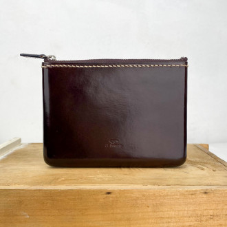 Molded leather passport pouch