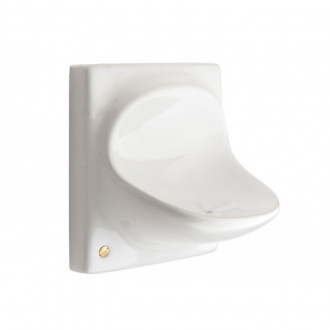 Wall-mounted soap dish in white porcelain