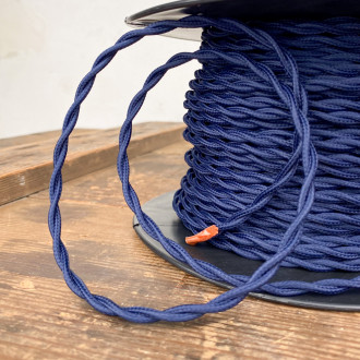 Câble luminaire torsadé bleu profond