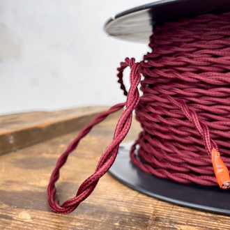 Twisted burgundy lighting cable