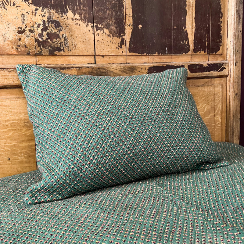 Green Provencal cushion cover