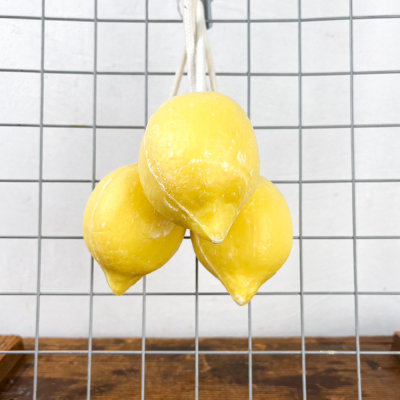 Yellow lemon soap with rope