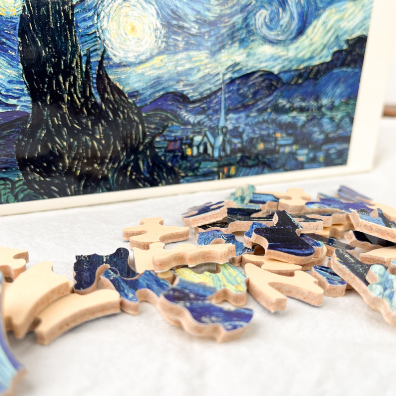 Puzzle d'art en bois Van Gogh Nuit étoilée
