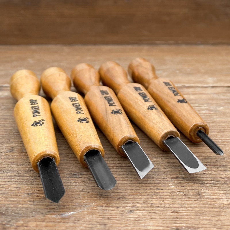 Mikisyo Japanese Wood Carving Tools Power Grip 5 pieces