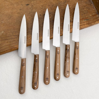 6 Nontron walnut table knives