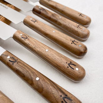 6 Nontron walnut table knives