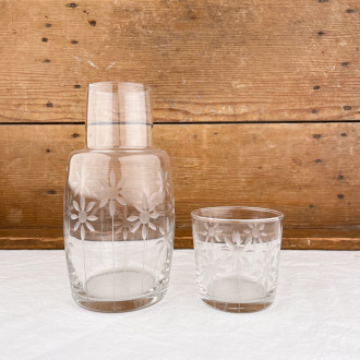 Bedside carafe chased glass