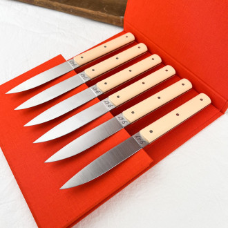 Perceval 6 table knives set 9.47 ivory