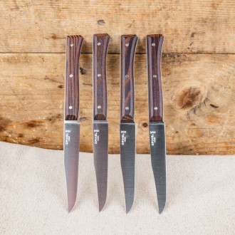 Set of 4 Opinel Dark Ash table knives