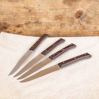 Coffret de 4 couteaux de table Opinel Frêne Sombre