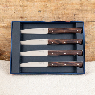 Coffret de 4 couteaux de table Opinel Frêne Sombre