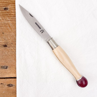 Nontron n°25 knife boxwood and amaranth handle