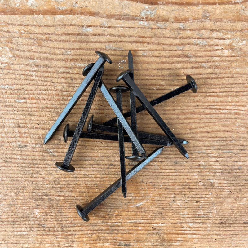 10 hammer-head Marinier forged nails 50mm