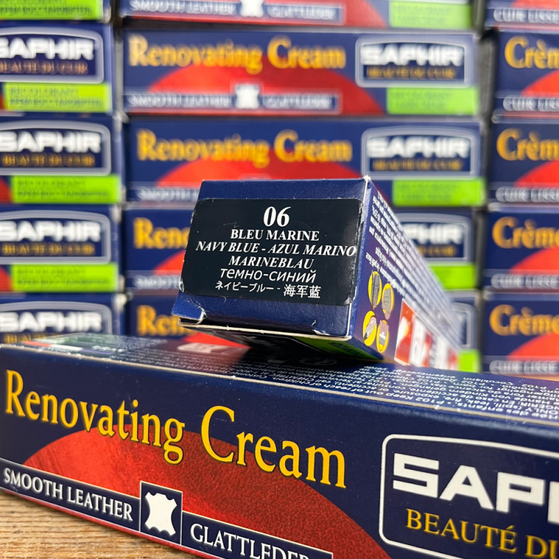 Crème rénovatrice cuir bleu marine Saphir numéro 06