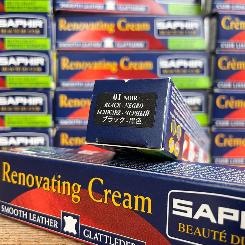 Crème rénovatrice cuir noir Saphir 01