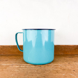turquoise enamel cinsa mug kettle Mexican brand