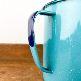 turquoise enamel cinsa mug kettle Mexican brand