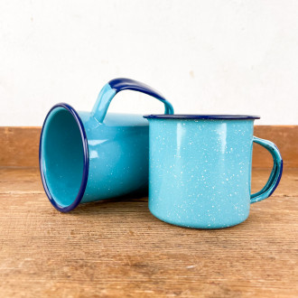 Mug émail turquoise