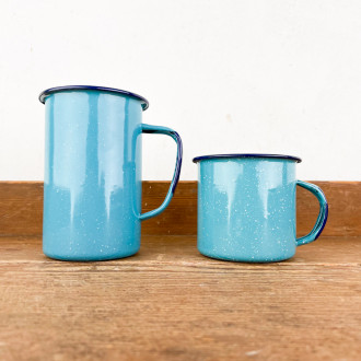 Mug émail turquoise