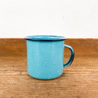 Mug émail turquoise