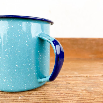 Mug émail turquoise