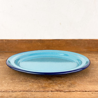 assiette en email turquoise cinsa