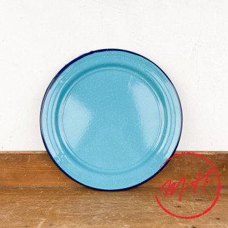 Turquoise enamel dinner plate