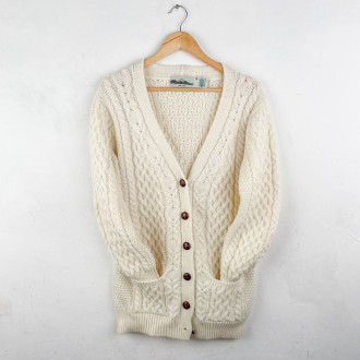 Irish cream merino wool cardigan