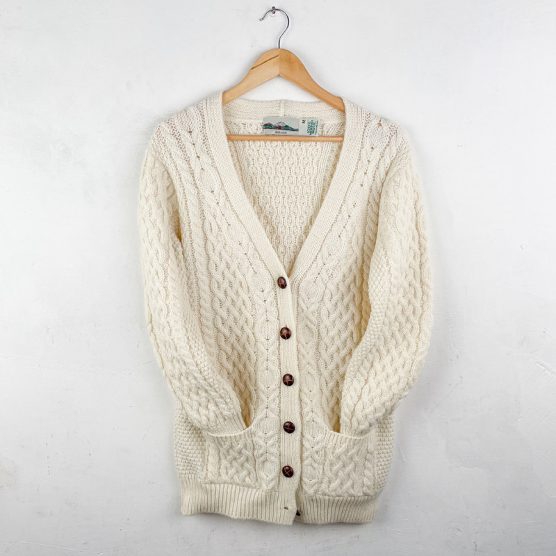 Irish cream merino wool cardigan