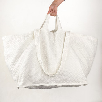 Sac géant boutis blanc