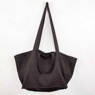 Sac géant Provençal Noir à Motifs Mouche