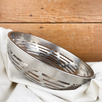 Openwork matte stainless steel basket