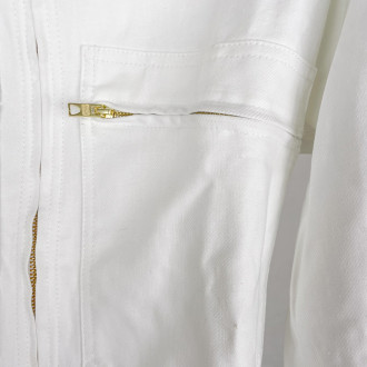 white work suit pocket