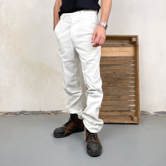 Pantalon de travail blanc 100% coton