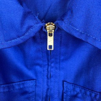 Work overalls with zipper